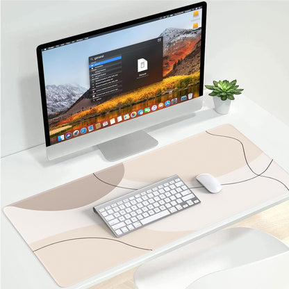 iCasso Desk Cover Mat, Office Mouse Pad, Desk Protector Mat, Extra Large Matt for Desktop,Anti-Slip XXL Big Mousepad with Stitched Edges for Computer Keyboard Retro Black - Colors A