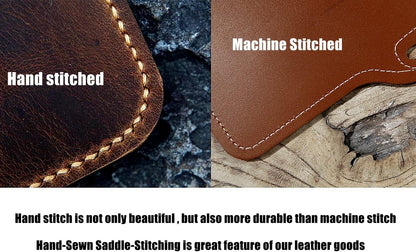 Genuine Leather 3x5 Top-Spiral Notebook Cover, Pocket Notepad Holder Compatible with Rite in the Rain 3" x 5" Memo Pads, Hand-Stitched EDC Case