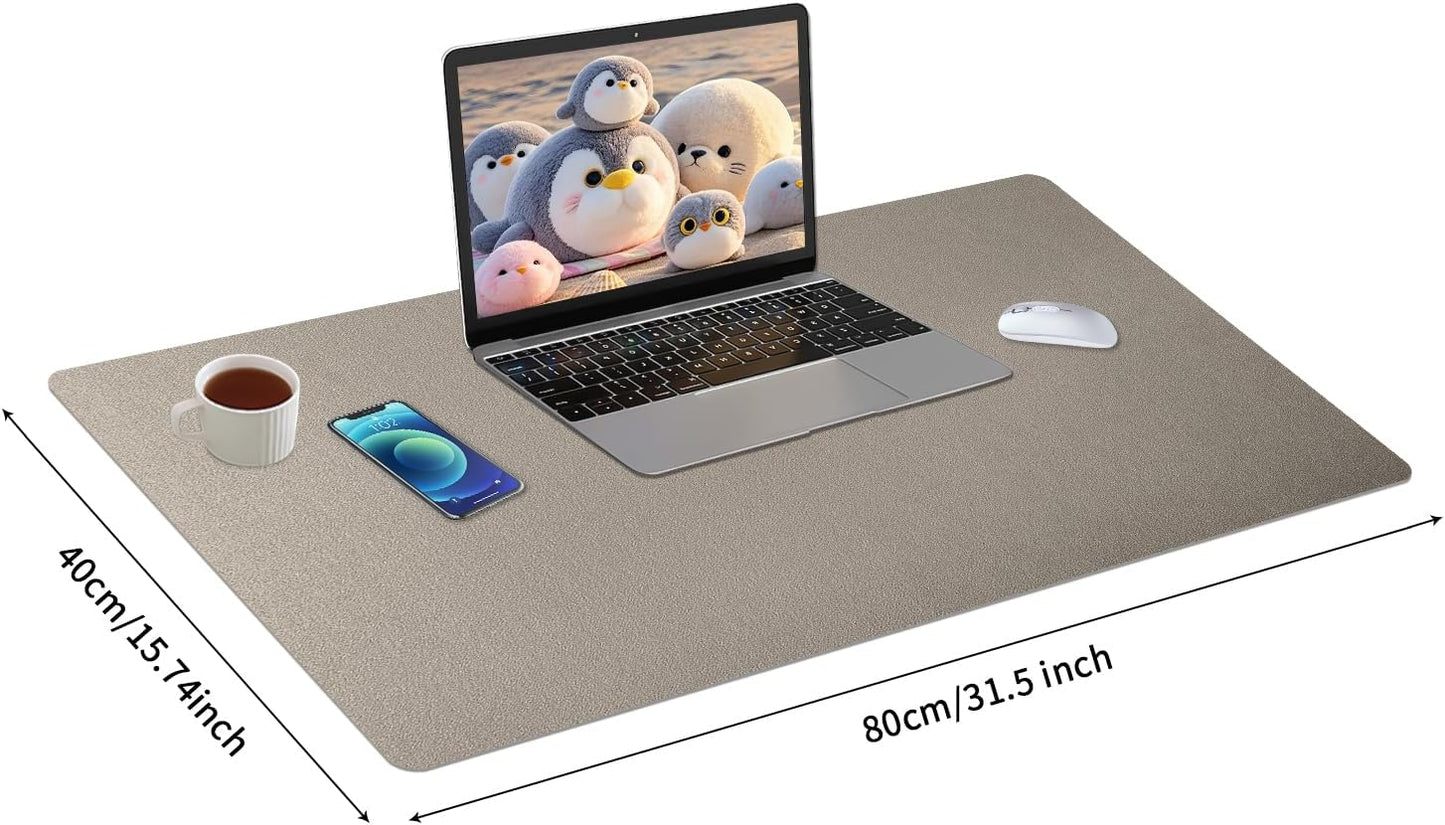 Bloss Leather Desk Pad and Keyboard Wrist Rest, Large Mouse Pad + Keyboard Pad+Mouse Wrist Support, Non-Slip Desk Mat Protector for Office, Home(31.5×15.7 Inches,Beige) - Colors B