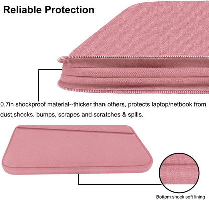 Laptop Sleeve 15.6 inch, Durable Computer Carrying Bag Protective Case Briefcase Handbag with Front Pocket, Slim Laptop Cover for 15-16 Inch HP, Dell, Lenovo, Asus, Notebook, Black