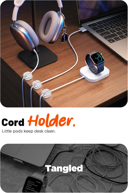 Cord Organizer, 8 Pack Cable Clips [1s Lock & Strongest Adhesive] Spring Cable Management, Cord Holder for Nightstand, Home Office Desk Accessories, Women Teen Cute Room Decor College Dorm Essentials