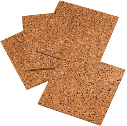 Quartet Cork Tiles, Bulletin Board Cork Panels 12" x 12" x 3/16", Natural, 4 Pack (102)
