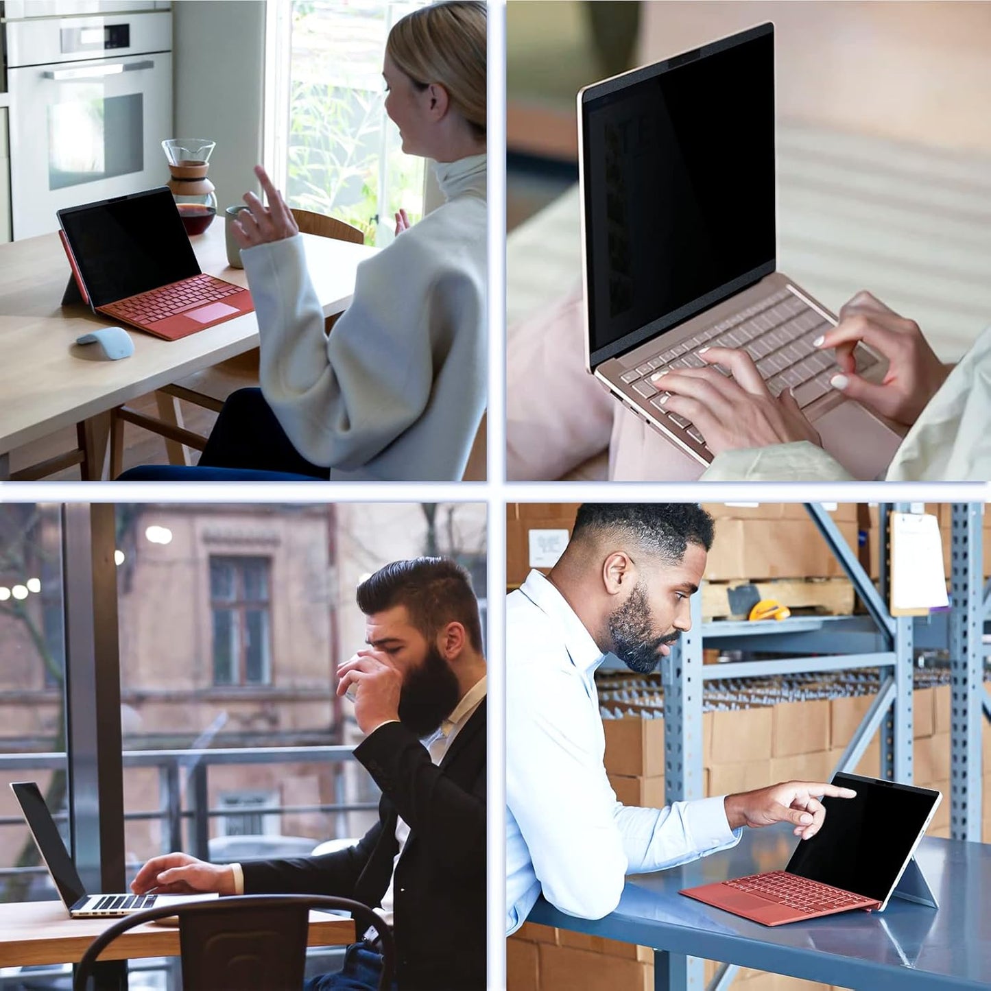 Peslv Magnetic Privacy Screen for Surface Laptop 6/5/4/3/2/1 13.5 Inch, Removable Anti Blue Light Glare Filter, Black Security Private Apy Block Protector