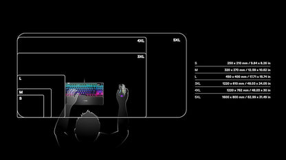 SteelSeries QcK Gaming Mouse Pad - XXL Cloth - Peak Tracking and Stability - Esports Mousepad - Never-Slip - Full Desk Coverage