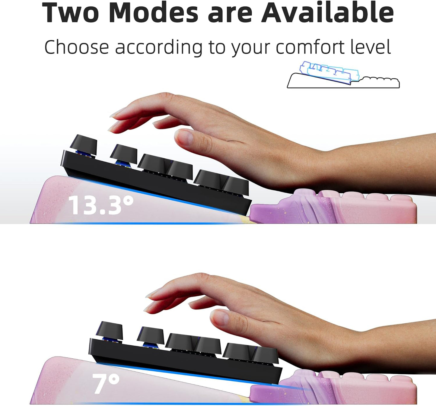 Ospelelf Tilt Keyboard Stand with Wrist Rest, Comfy Ergonomic Keyboard Riser Holder for Office Home