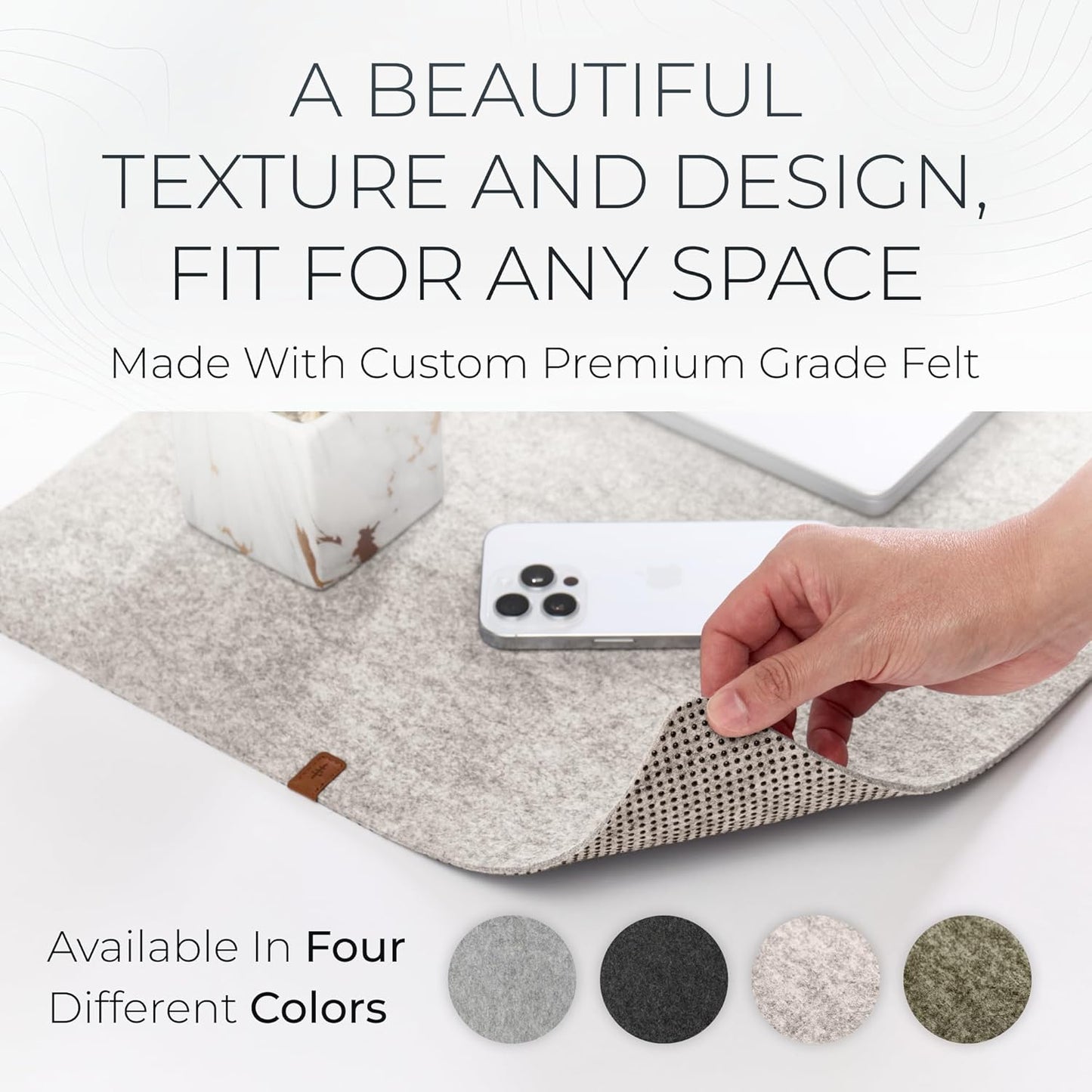 Nordik Large Felt Desk Mat - Charcoal - 35 x 17 inch - Full Desk Keyboard Mat - Computer Desk Mat for Keyboard and Mouse Pad - Desktop Mat - Large Felt Desk Pad