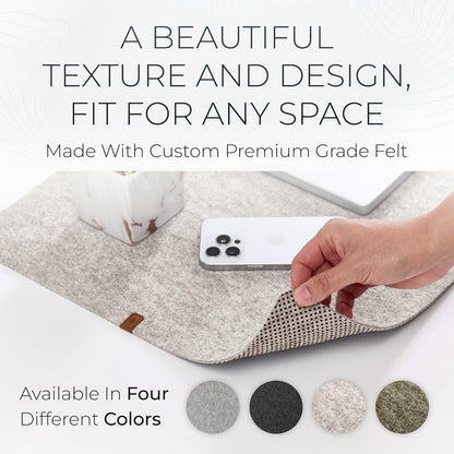 Nordik Large Felt Desk Mat - Charcoal - 35 x 17 inch - Full Desk Keyboard Mat - Computer Desk Mat for Keyboard and Mouse Pad - Desktop Mat - Large Felt Desk Pad