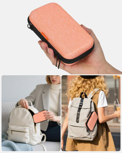 Portable Protection Hard EVA Case for External Battery, Cell Phone, GPS, Hard Drive, USB/Charging Cable, Small Carrying Bag Mesh Inner Pocket, Zipper Enclosure, Universal Travel Pouch Bag