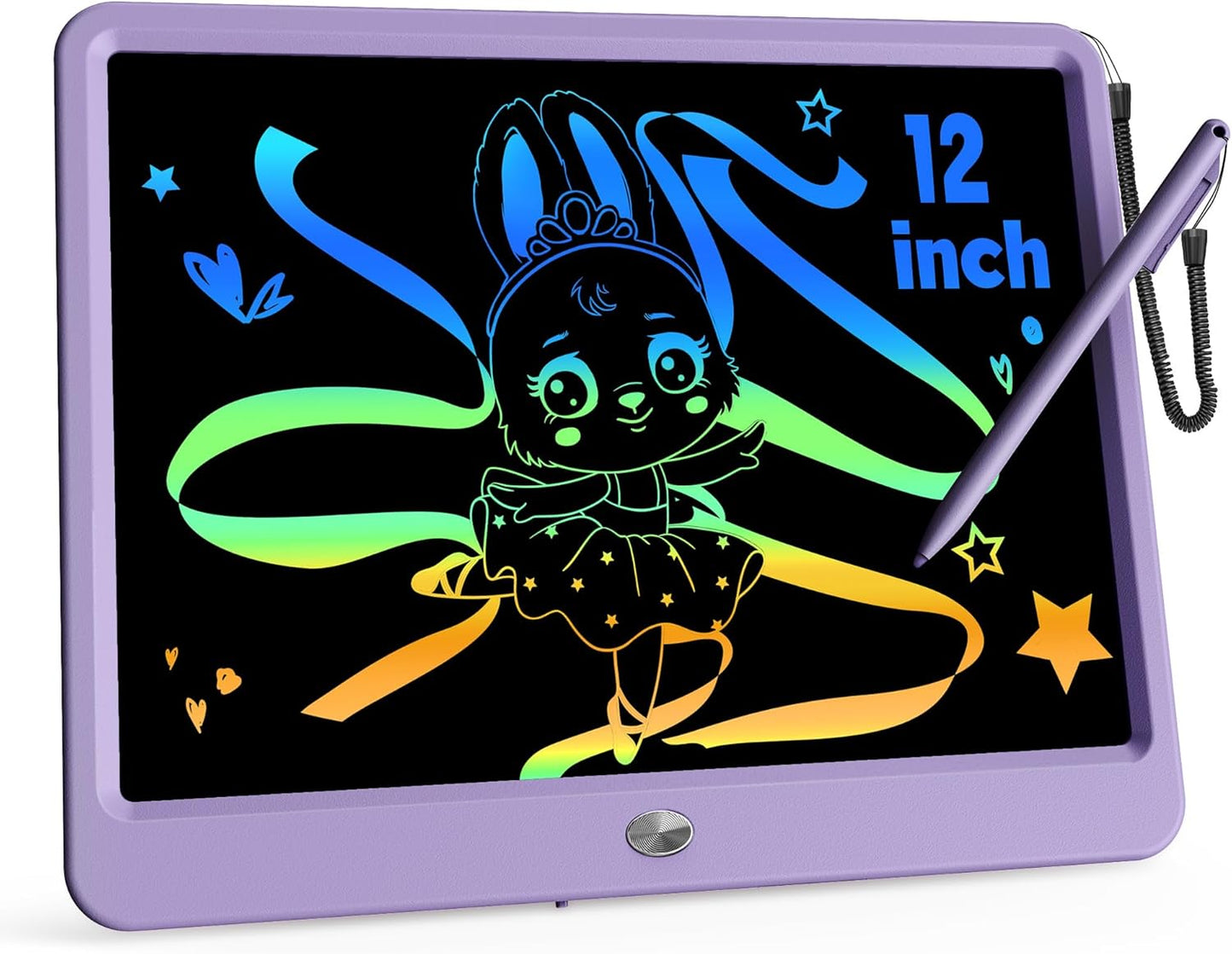 KOKODI 12 Inch LCD Writing Tablet with Anti-Lost Stylus, Erasable Doodle Board Colorful Toddler Drawing Pad, Car Travel School Games Toys for 3 4 5 6 7 8 Kids, Birthday Gift for Girls Boys Adults Blue