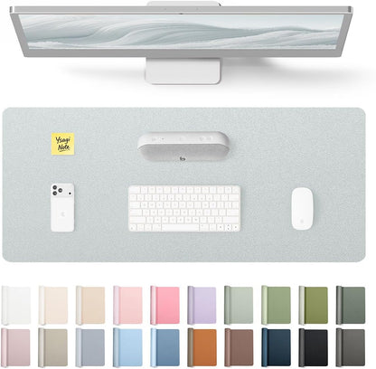 YSAGi Leather Office Desk Pad Protector, Large Mouse Pad, Non-Slip, PU Leather, Laptop Desk Blotter, Waterproof Writing Pad for Office and Home, Black, 23.6" x 13.8" - Colors A