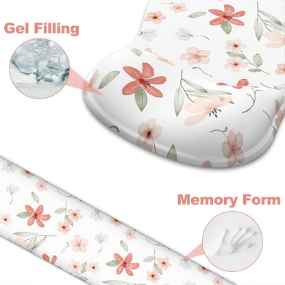 Ergonomic Mouse Pad with Wrist Rest and Keyboard Wrist Rest, Gel Mousepad and Wrist Rest for Computer Keyboard, Pain Relief, Non-Slip PU Base, Mouse Pad with Wrist Support for Gaming, Office, Brown