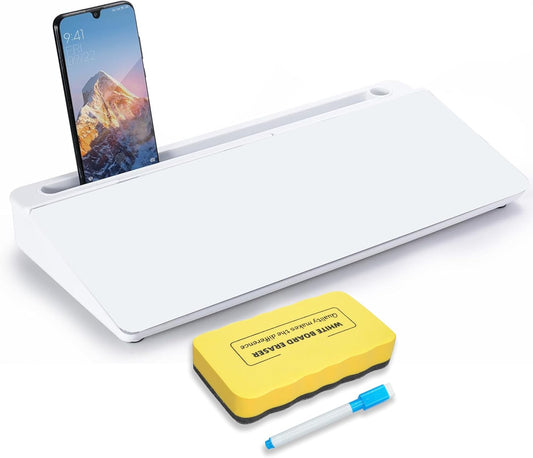 Desk Whiteboard Perfect for School, Office, and Home Use Includes 1 Marker & 1 Eraser Dry Erase Desktop Whiteboard with Drawer for Storage Ideal for Office Desk Organizer, Tasks & Notes.