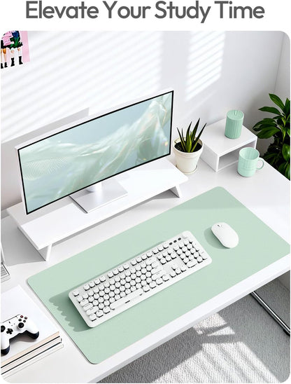 YSAGi Leather Office Desk Pad Protector, Large Mouse Pad, Non-Slip, PU Leather, Laptop Desk Blotter, Waterproof Writing Pad for Office and Home, Black, 23.6" x 13.8" - Colors A