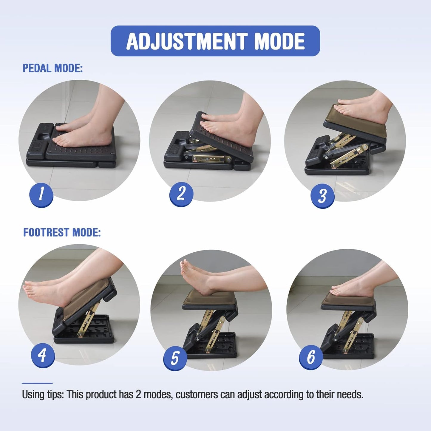 Foot Rest for Under Desk at Work 4-Level Height Adjustable, Ergonomic Foldable Footrest for Office, Gaming,Computer, Soft & Removable Pad Desk Foot Stool Suitable for All Seasons