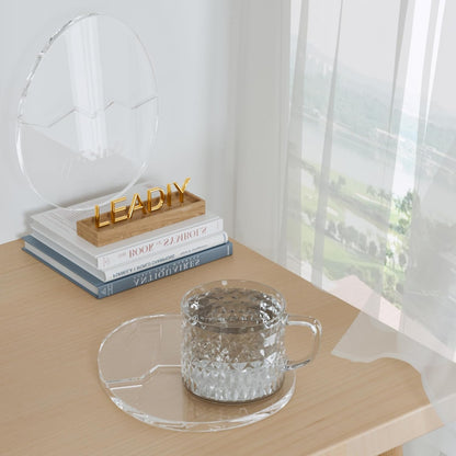 Acrylic Coaster Decorative Plates, Irregular Bar Drink Coaster, Clear Cloud Shape Coffee Cup Coaster, Perfect for Tabletop Protection and Accessories Display.(Gold)