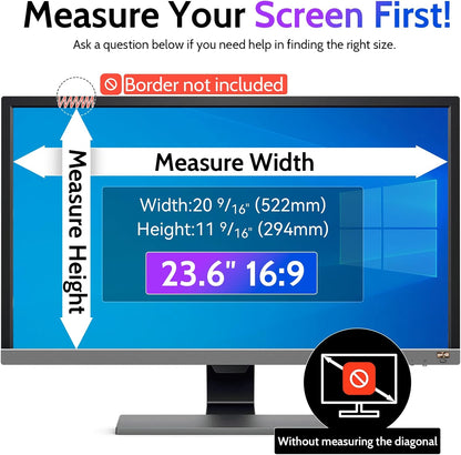 Peslv 15.6 Inch Laptop Privacy Screen Compatible With Lenovo Hp Dell Acer Asus Thinkpad Envy Xps, 16:9 Aspect Removable Anti Glare Blue Light Filter Protector, 15 In Computer Monitor Security Shield