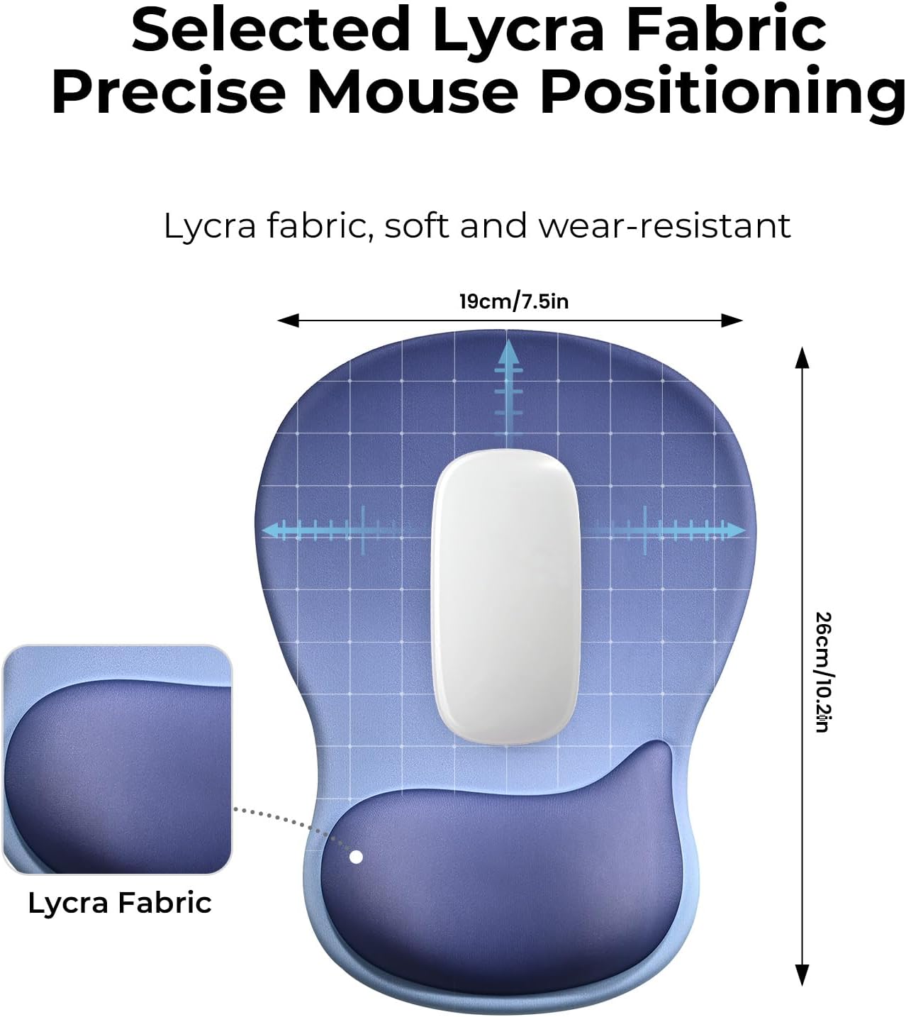 EooCoo Ergonomic Mouse Pad with Gel Wrist Rest Support, Middle Concave Design for Natural Wrist Alignment, Non-Slip Base Mousepad for Laptop, Computer, Office Desk Accessories, Carpal Tunnel Syndrome