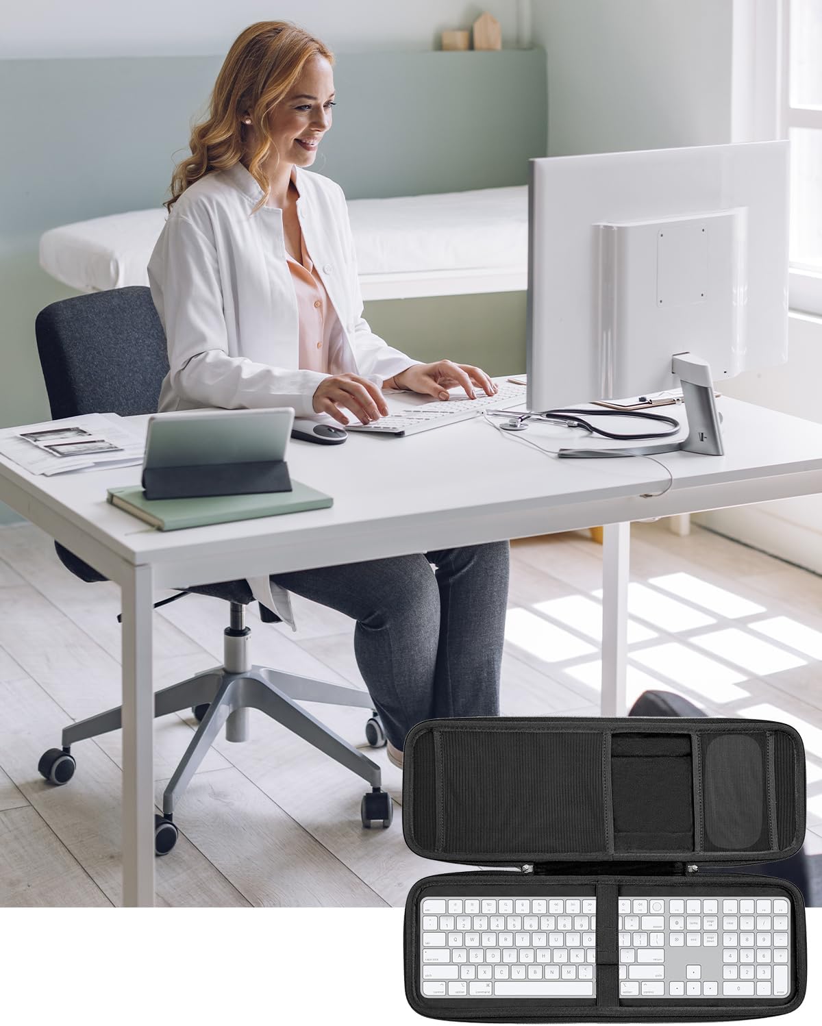 RAIACE Hard Storage Case Compatible with Apple Magic Keyboard + Magic Mouse. (Case Only) - Black
