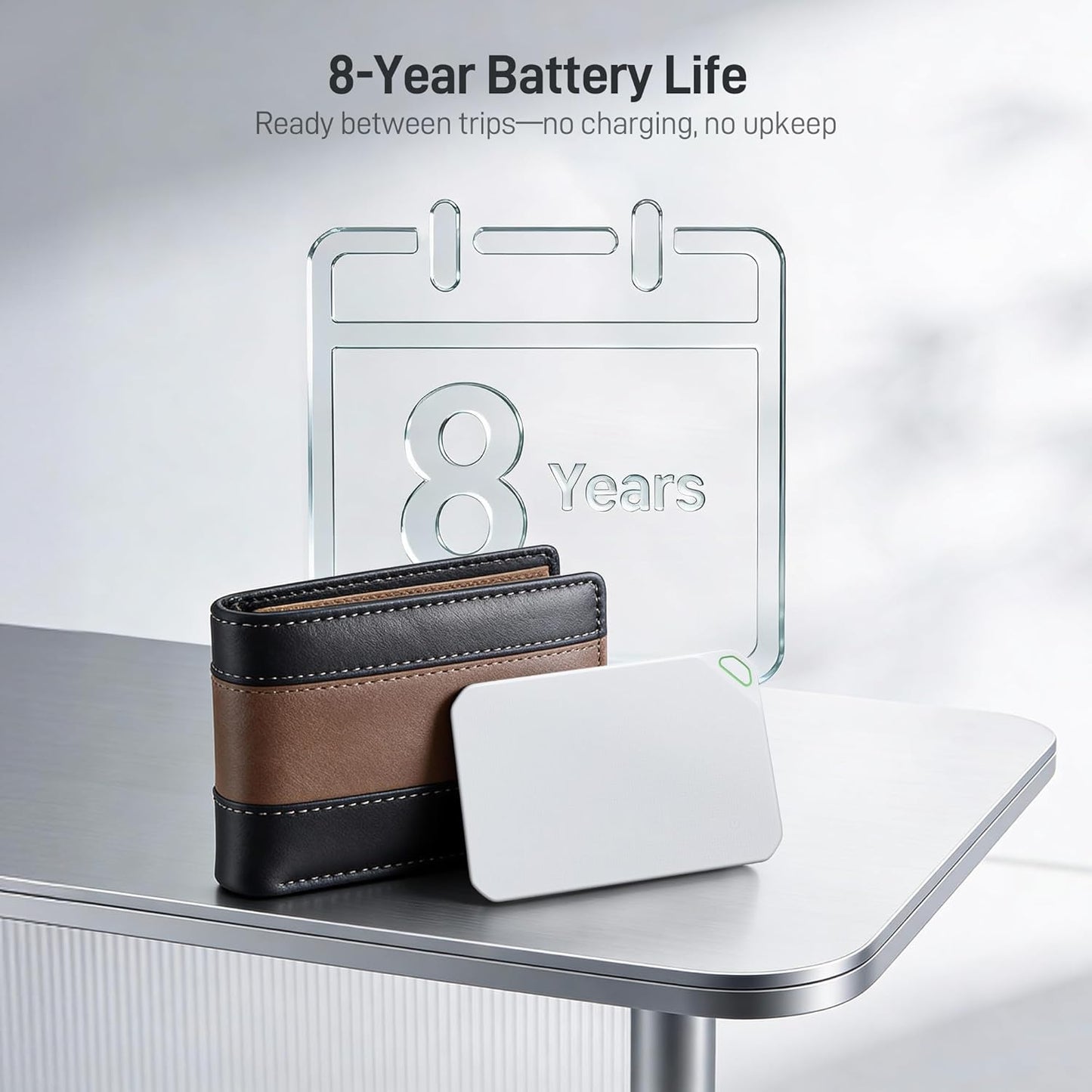 Epicka Wallet Tracker Card Compatible with Apple Find My, 8-Year Maintenance-Free Battery, Tracking Card with NFC, MFi Certified, IP67 Bluetooth Item Locator for Luggage, Passport, 1 Pack, Black
