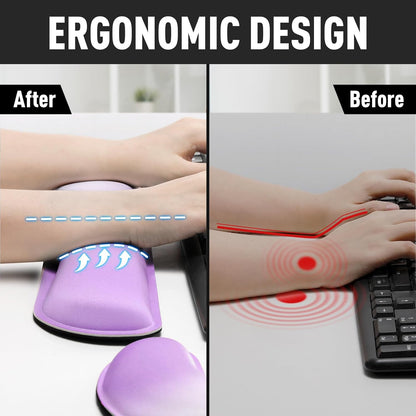 Gimars Upgrade Enlarge Silky and Superfine Fabric Gel Memory Foam Keyboard Wrist Rest Set, Ergonomic Keyboard Mouse Wrist Support for Typing Pain Relief, Comfort for Office, Gaming, Computer, Black