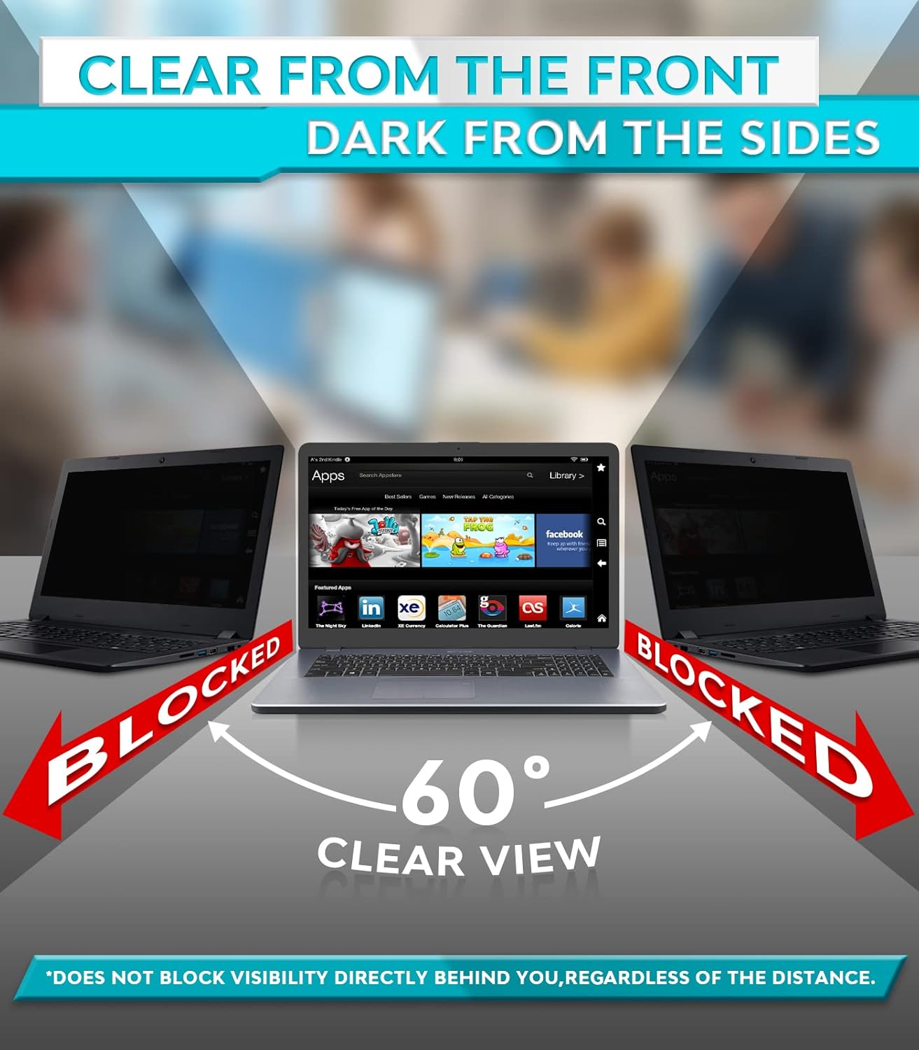 PYS Laptop Privacy Screen 14 Inch 16:10 for Lenovo HP Dell - Removable Laptop Computer Screen Privacy Shield - Anti Glare & Blue Light Laptop Screen Filters for Eye Protection