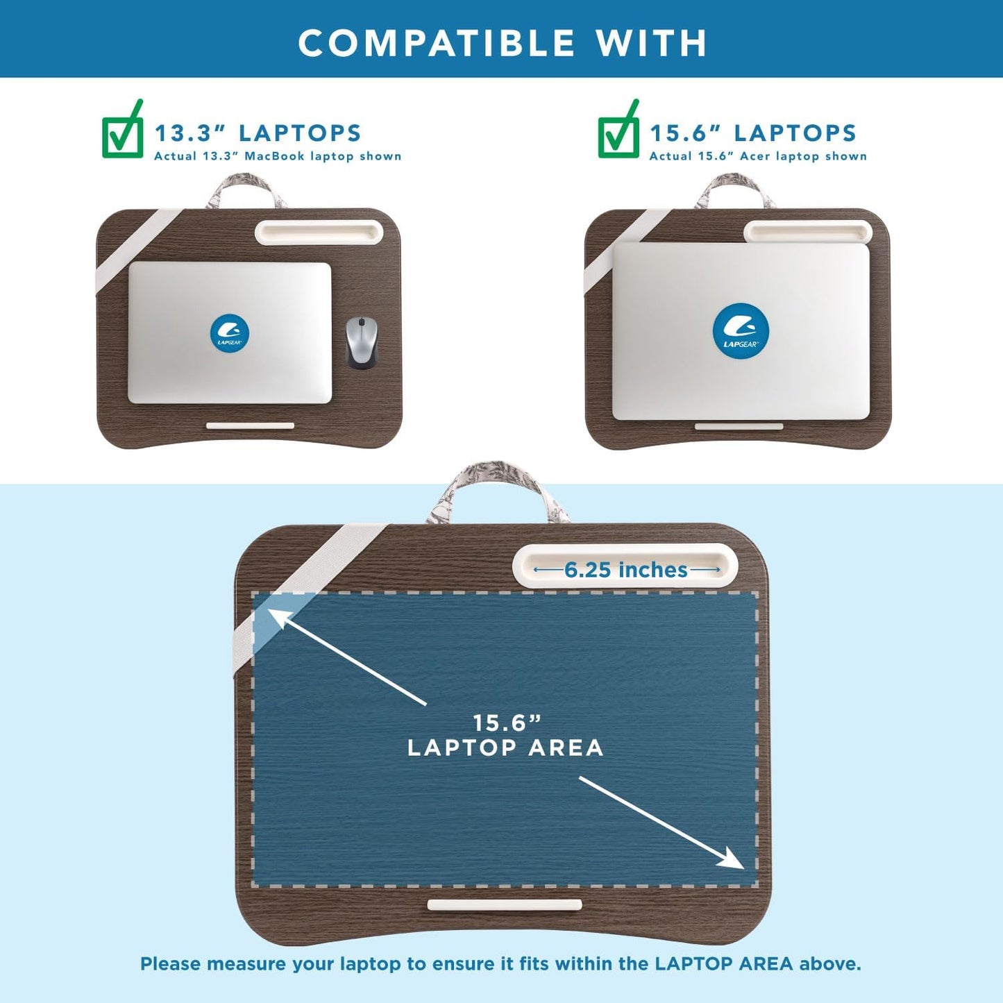 LAPGEAR Designer Lap Desk with Phone Holder and Device Ledge - Arrow Stripes - Fits up to 15.6 Inch Laptops - Style No. 45411