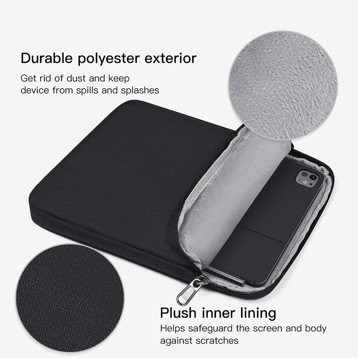 9-11 inch Tablet Sleeve Case for Fire Max 11 Tablet/Kindle Fire HD 10 Plus 10.1", iPad Pro M5 M4 /A16 11-in, iPad Air M2 M3 M4, 10.2 10.5 10.9 iPad Air, Galaxy Tab A9+ Plus, Fit Magic Keyboard -Purple