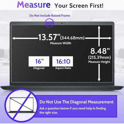 Peslv 15.6 Inch Laptop Privacy Screen Compatible With Lenovo Hp Dell Acer Asus Thinkpad Envy Xps, 16:9 Aspect Removable Anti Glare Blue Light Filter Protector, 15 In Computer Monitor Security Shield
