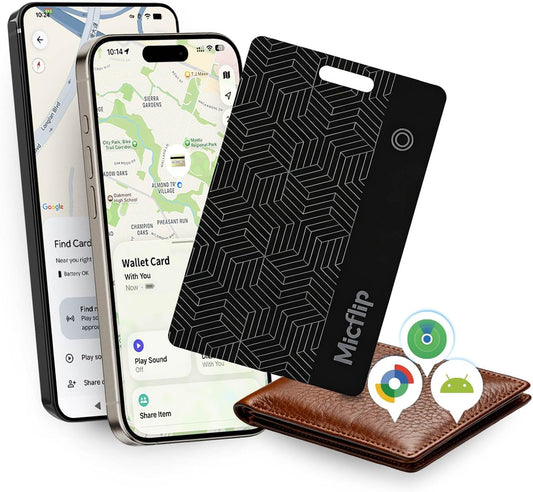 Wallet Tracker Card [Apple MFi Certified] (iOS and Android) Bluetooth Tracker Card, 0.07in Rechargeable Smart Tracking Card Work with Apple Find My, Keys, Luggage Tags, Bags, Passports, Purse(1 Pack)