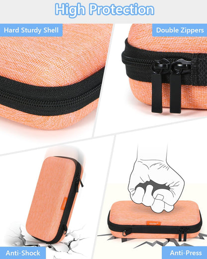 Portable Protection Hard EVA Case for External Battery, Cell Phone, GPS, Hard Drive, USB/Charging Cable, Small Carrying Bag Mesh Inner Pocket, Zipper Enclosure, Universal Travel Pouch Bag