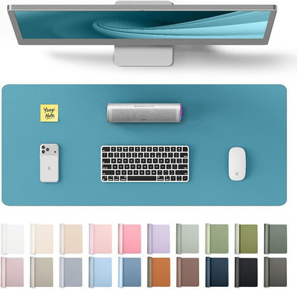 YSAGi Leather Office Desk Pad Protector, Large Mouse Pad, Non-Slip, PU Leather, Laptop Desk Blotter, Waterproof Writing Pad for Office and Home, Black, 23.6" x 13.8" - Colors B