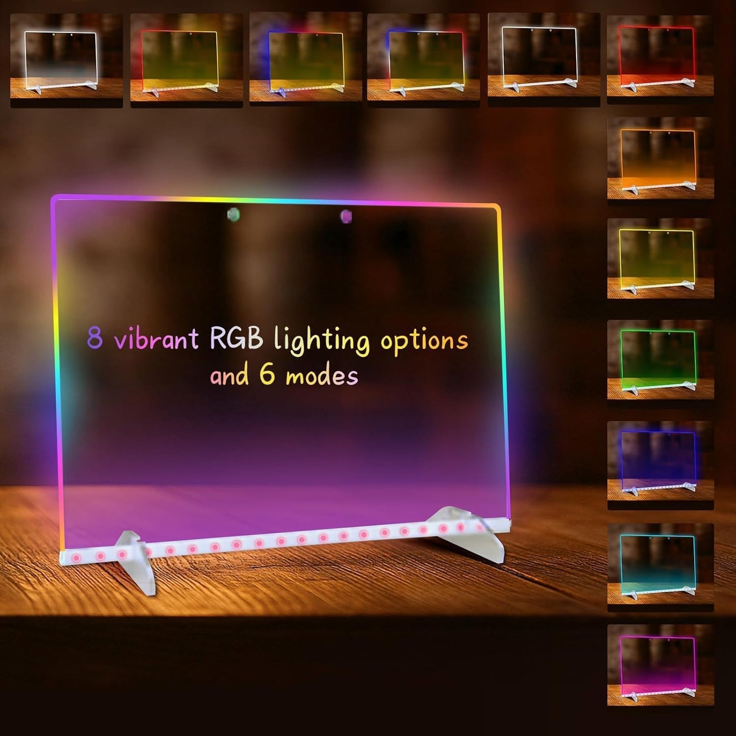 Led Note Board with Colors,16''Drawing Tablet,6 Modes & 8 Colors Light Up Drawing Board,Kids Toy with 13 Light Effects,Birthday Holiday Day Gifts for Girls & Boys Age 3+,Tracing Book（White）
