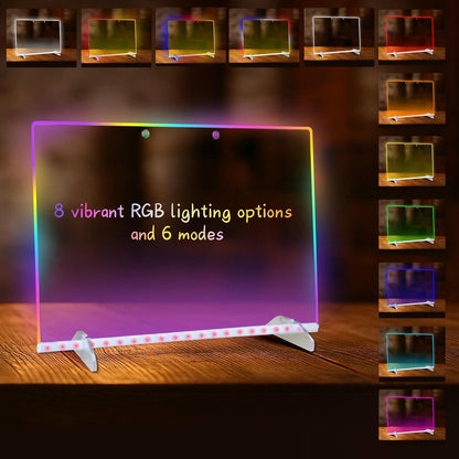 Led Note Board with Colors,16''Drawing Tablet,6 Modes & 8 Colors Light Up Drawing Board,Kids Toy with 13 Light Effects,Birthday Holiday Day Gifts for Girls & Boys Age 3+,Tracing Book（White）