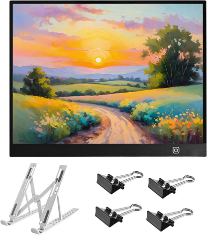 A4 LED Light Box for Tracing and Drawing - Ultra Thin Adjustable Light Table, USB Trace Light UP Pad Screen, Small Copy Board Tracer for Kids Artists, Sketching, Stenciling, and Art Crafting.