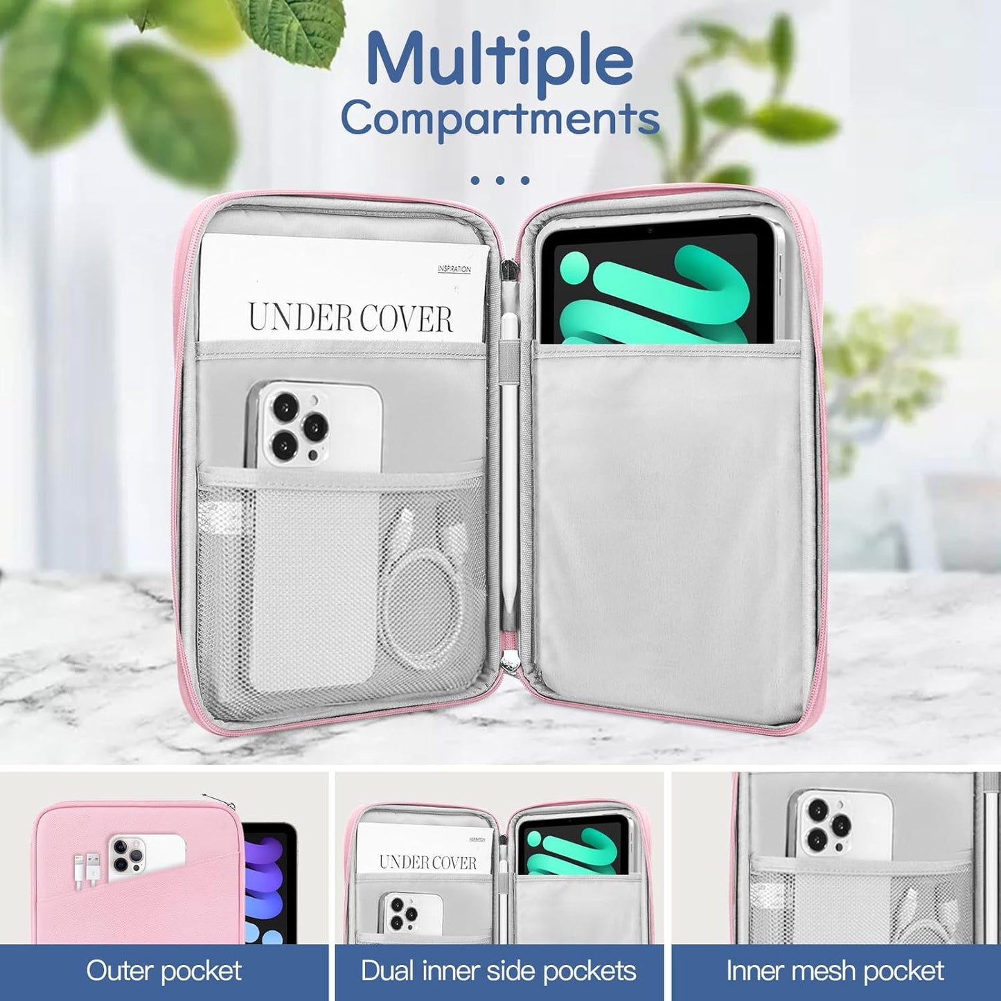 Dadanism 9-11" Tablet Sleeve Bag Carrying Case for iPad (A16) 11th Gen 11", iPad 10th Gen 10.9" Air 5/4, iPad Air M4/Pro 11", iPad 9/8/7th, Galaxy Tab A11+ Plus 11", Remarkable 2 10.3", Black