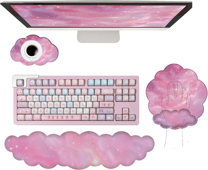 Cloud Keyboard Wrist Rest Dark Green Mouse Pad with Wrist Rest Ergonomic Wrist Pad Memory Foam Non-Slip Wrist Support for Computer Laptop Gaming Home Office Relief Typing Pain Green