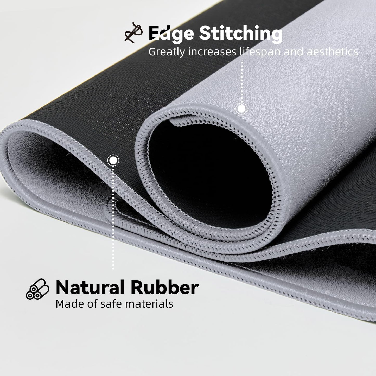 Reniteco Waterproof Large Gaming Mouse Pad with Durable Stitched Edges, Non-Slip Rubber Base, Grainy Jacquard Mouse Mat Desk Pad for Home Office Gaming, 31.5''x11.8''x0.12'', Matte Beige