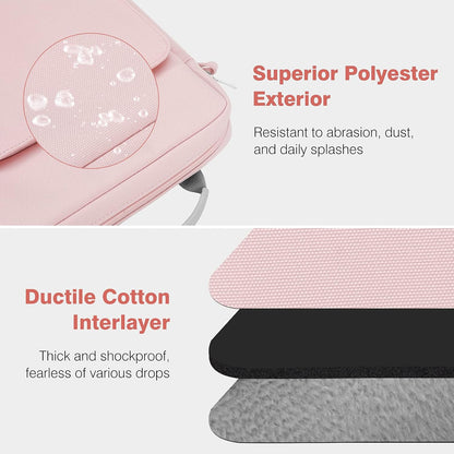 Dadanism 9-11 Inch Tablet Sleeve Bag Carrying Case with Shoulder Strap for iPad (A16) 11", iPad 10th Gen 10.9", iPad Air M4/Pro M5 11", iPad 9/8/7th 10.2", Galaxy Tab A11+ Plus 11", Cloudy Pink