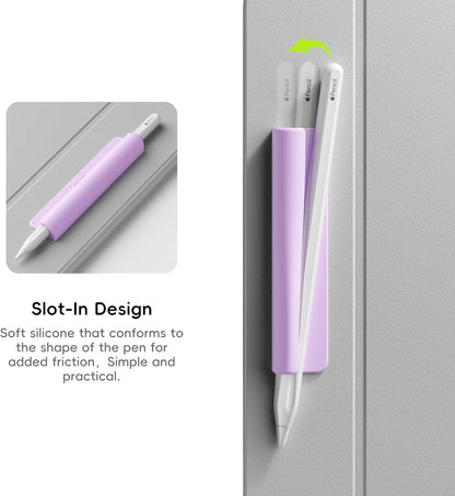 ELETIUO Silicone Pencil Holder Sleeve,Compatible with Apple Pencil (USB-C),Apple Pencil 1st/ 2nd Generation,Strong Adhesive Sticky Attached to iPad Case for Stylus Pens,Black