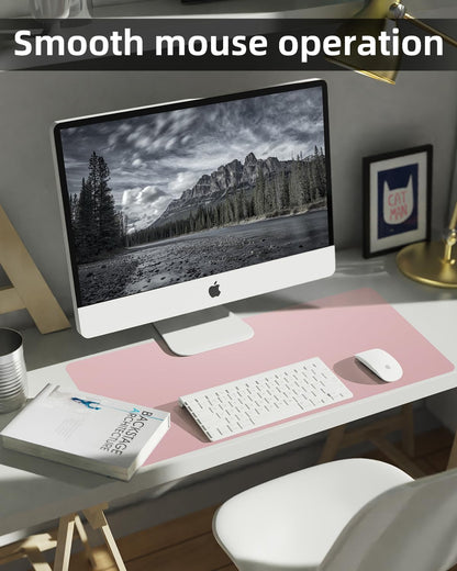 Leather Desk Pad Protector, Office Desk Mat, Large Mouse Pad, Non-Slip PU Leather Desk Blotter, Laptop Desk Pad Desk Accessories for Office and Home (Black, 40" x 17")