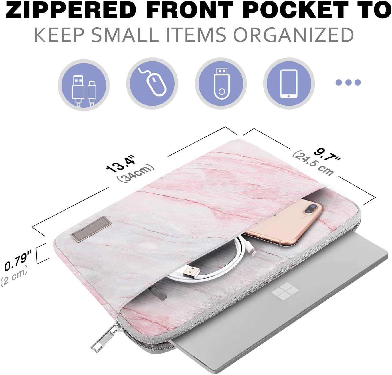 MoKo 9-11 Inch Tablet Sleeve Bag Carrying Case Fits iPad Pro 11 M5/Air M3, iPad A16 2025, i-Pad 10th 10.9, i-Pad 9/8/7th Gen 10.2, iPadAir 5/4th 10.9, Tab S8 11"/Tab A 10.1,Cloudy Pink