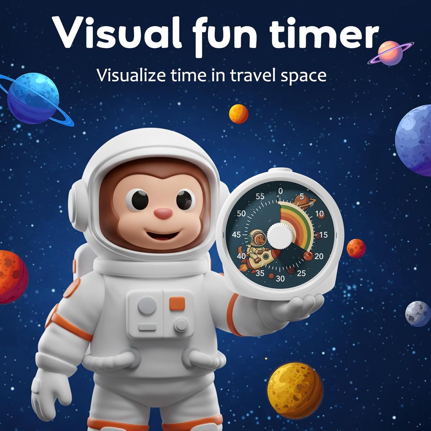 Visual Timer for Kids with Pause Button, 60-Minute Countdown Timer with Silent Operation, Desk Pomodoro Timer Kid Time Management Tools for Classroom, Office and Kitchen, Pink