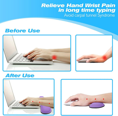 Keyboard Wrist Rest and Mouse Wrist Rest Set - Ergonomic Memory Foam Wrist Cushion - for Wrist Support on Computer, Laptop, Office, Playing Games, Typing Relieves Wrist Pain Rose Red