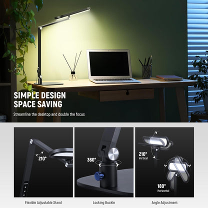 NEEWER Entry Level Version 32" LED Light with Clamp for Desk Home Office Dorm Designer Drafting, 20W Dual Computer Monitor Architect Lamp Bar, Flexible Overhead 2200lux/Remote/5 Modes CRI80+, N21