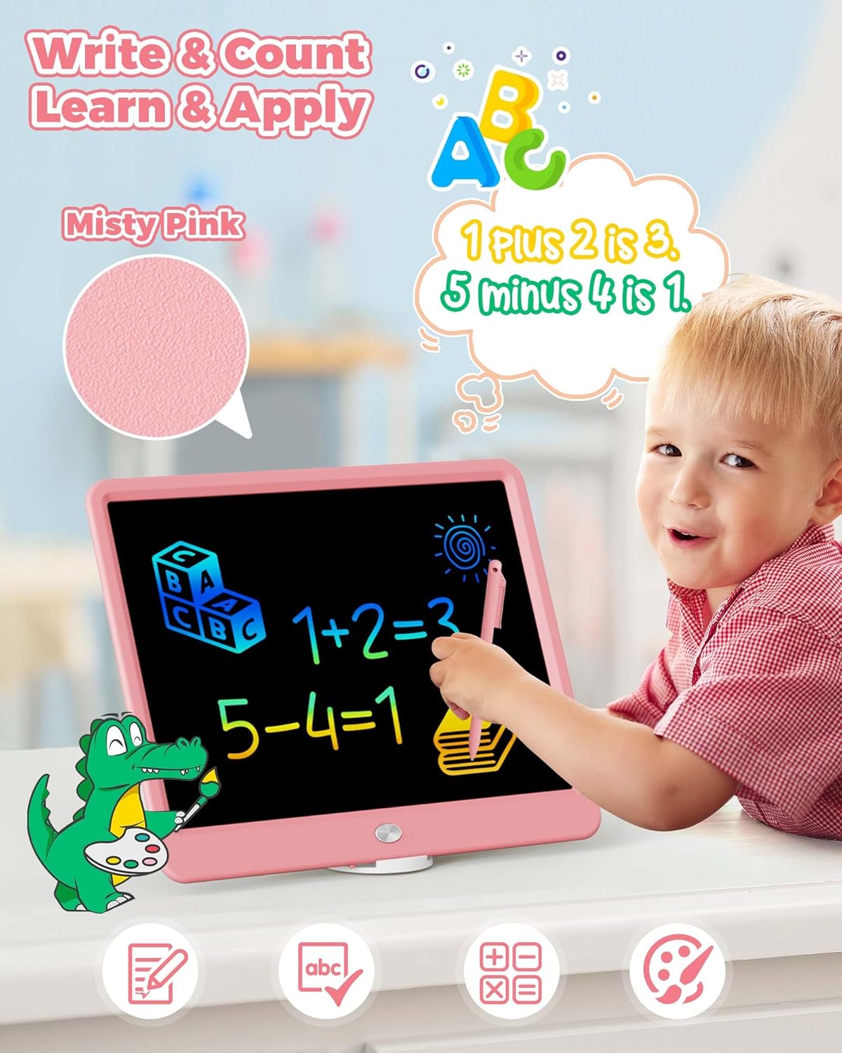 KOKODI 12 Inch LCD Writing Tablet with Anti-Lost Stylus, Erasable Doodle Board Colorful Toddler Drawing Pad, Car Travel School Games Toys for 3 4 5 6 7 8 Kids, Birthday Gift for Girls Boys Adults Blue