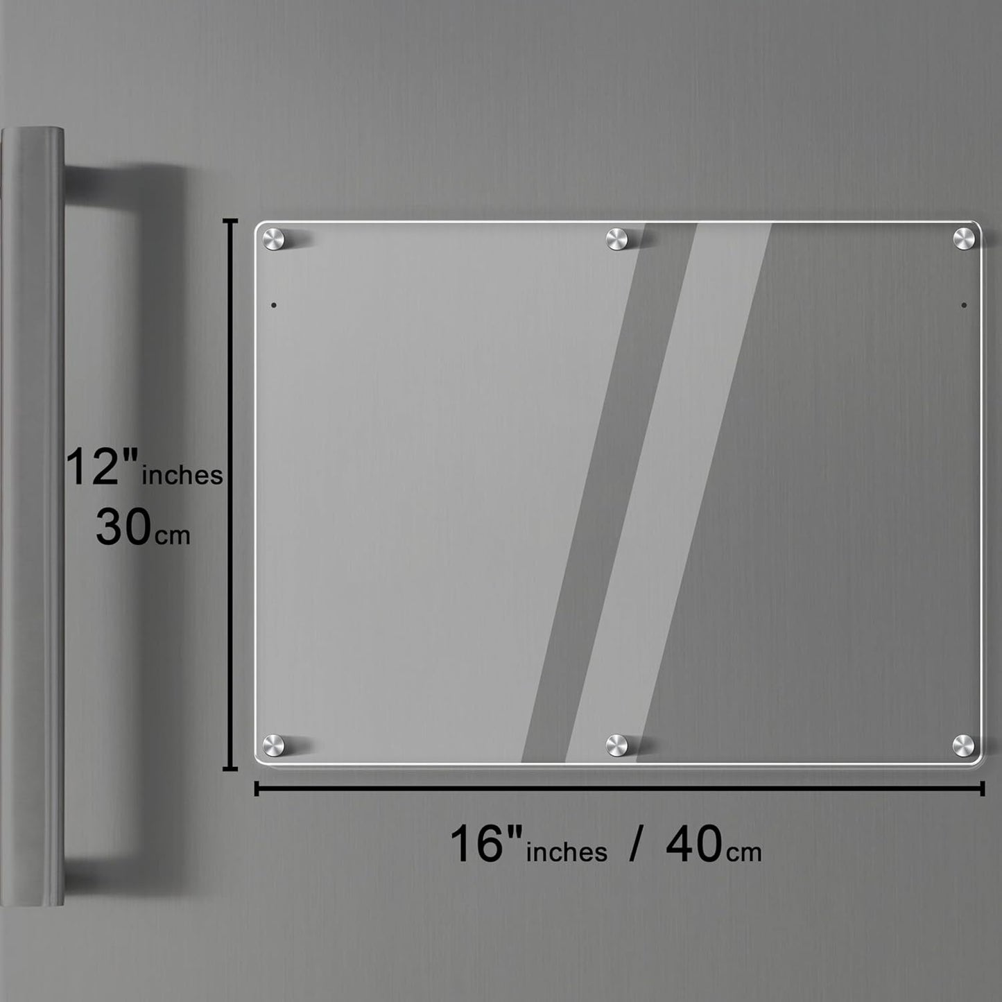 Acrylic Magnetic Dry Erase Board for Fridge, 12"X8" Clear Magnetic to Do List White Board, Acrylic Dry Erase to Do List for Refrigerator, Magnet Whiteboard with 5 Markers