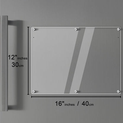 Acrylic Magnetic Dry Erase Board for Fridge, 12"X8" Clear Magnetic to Do List White Board, Acrylic Dry Erase to Do List for Refrigerator, Magnet Whiteboard with 5 Markers