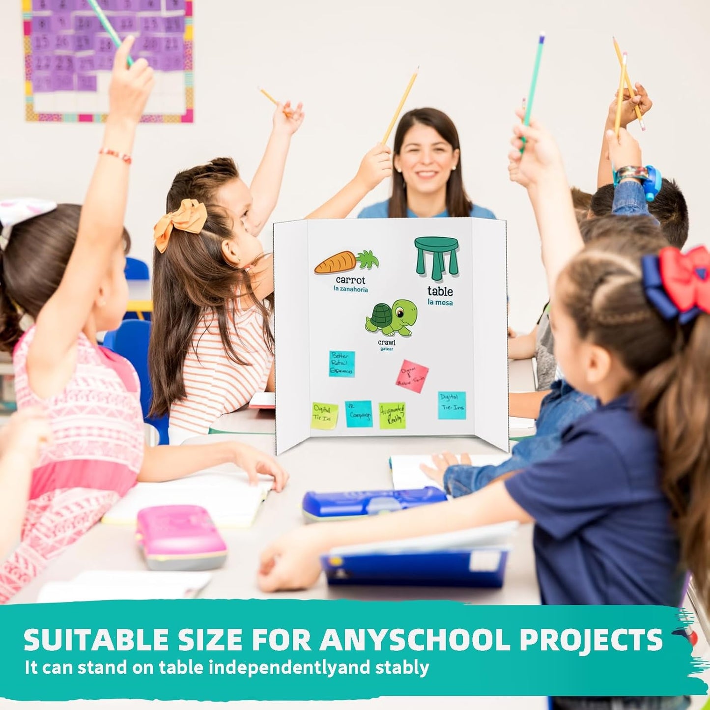 Trifold Poster Board 26"x17", 5 Pack Small Presentation Board for Science Fair Projects, Foldable Display Board for School Projects, Office Presentations and Classroom