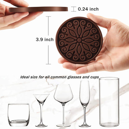 Silicone Coasters for Drinks,Resistant Reusable Drink Coasters-Great Gift for Birthday, Housewarming,Room Decor,Holiday Party (*2-Gray)