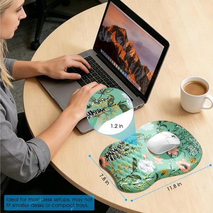 MROCO Ergonomic Mouse Pad with Wrist Support, Memory Foam Wrist Rest Mouse Pad, Non-Slip Base, Smooth Surface for Office & Home, Black
